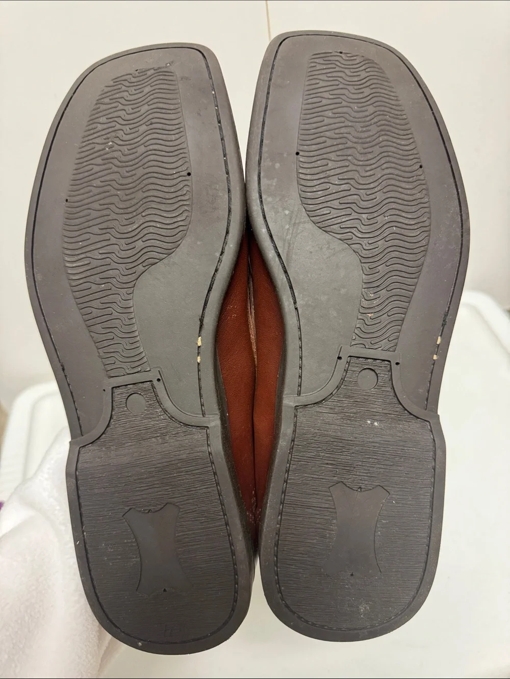 Brass Boot Brown Leather Slip-On Loafers for Men